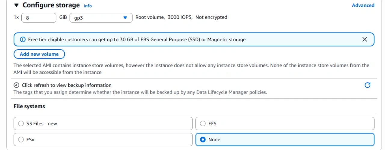 Aws Set Storage
