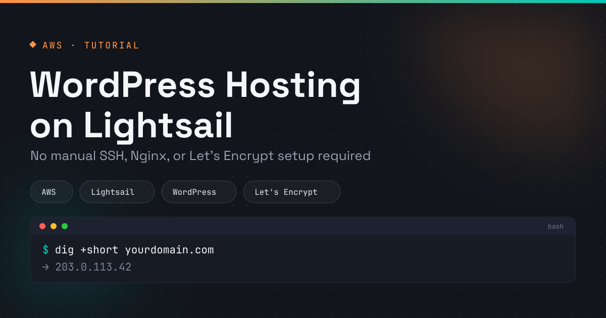 Wordpress Hosting on Lightsail